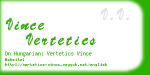 vince vertetics business card
